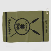 Ondermaats Maccabee-schild en luidsprekers Golfhanddoek (Horizontaal)
