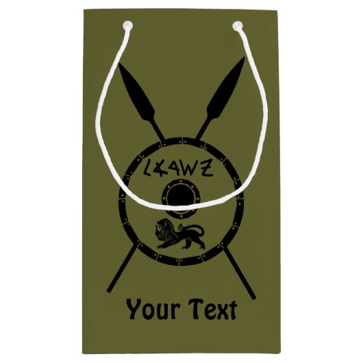 Ondermaats Maccabee-schild en luidsprekers Klein Cadeauzakje (Achterkant)