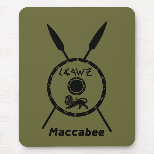 Ondermaats Maccabee-schild en luidsprekers Muismat (Voorkant)
