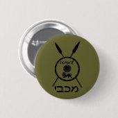 Ondermaats Maccabee-schild en luidsprekers Ronde Button 5,7 Cm (Voorkant /achterkant)