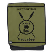 Ondermaats Maccabee-schild en luidsprekers Rugtassen (Voorkant)