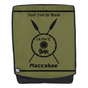 Ondermaats Maccabee-schild en luidsprekers Rugtassen