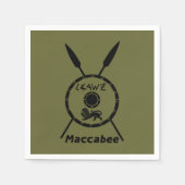 Ondermaats Maccabee-schild en luidsprekers Servet (Voorkant)