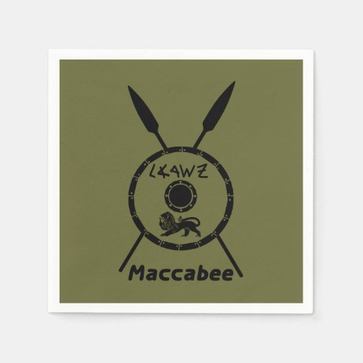 Ondermaats Maccabee-schild en luidsprekers Servet (Voorkant)