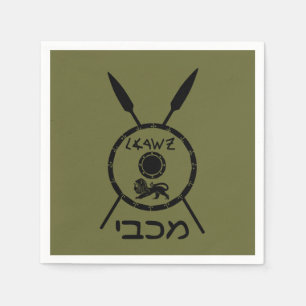 Ondermaats Maccabee-schild en luidsprekers Servet