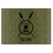 Ondermaats Maccabee-schild en luidsprekers Snijplank (Voorkant)