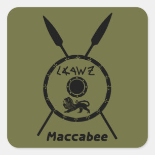 Ondermaats Maccabee-schild en luidsprekers Vierkante Sticker