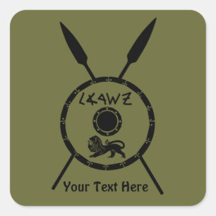 Ondermaats Maccabee-schild en luidsprekers Vierkante Sticker