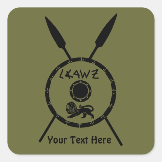 Ondermaats Maccabee-schild en luidsprekers Vierkante Sticker (Voorkant)