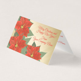 Ondernemend | Klant Red Poinsettia Gold Christmas Kaart