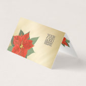 Ondernemend | Klant Red Poinsettia Gold Christmas Kaart (Achterkant)