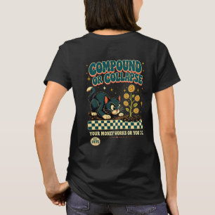 Ondernemer Baas vrouwen Geld Kat Vermogen Geharde T-shirt