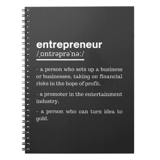 Ondernemer Definitie Grappig Zakeneigenaar Cadeau Notitieboek (Voorkant)