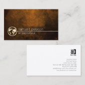 Ondernemer Gold Wereldbol Icon Professional Visitekaartje (Voorkant / Achterkant)