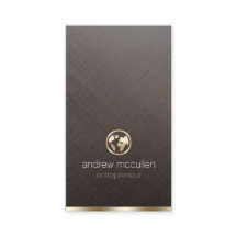 Ondernemer Goud Wereldbol Icon Geborsteld Metaal