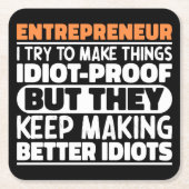 Ondernemer Ik probeer dingen grappig te zeggen Kartonnen Onderzetters (Voorkant)