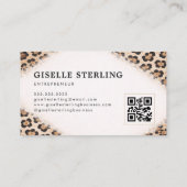 Ondernemer Jachtluipaard Luipaardprint QR-code Visitekaartje (Achterkant)