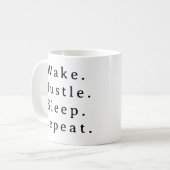 Ondernemer Quote Mok – Wake Hustle Herhaal Gift (Voorkant links)