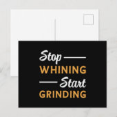 Ondernemer Stop zeuren Start Grinding Business Briefkaart (Voorkant / Achterkant)