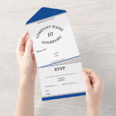 ONDERNEMING ANIVERSARY EVENT INVITATION Customable All In One Uitnodiging (Afscheurbaar)