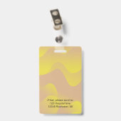Onderneming ID Werknemer foto logo gele golfnaam Badge (Achterkant met clip)
