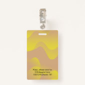 Onderneming ID Werknemer foto logo gele golfnaam Badge (Achterkant met clip)