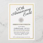 ONDERNEMING JUBILEUM PARTIJ modern zakelijk goud Folie Uitnodiging (Voorkant)