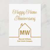 Onderneming Onroerend Goed Goud Gelukkig Thuis Jub Briefkaart (Voorkant)