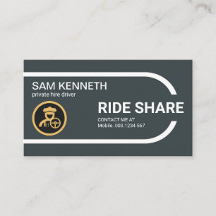 Ondernemingen met geronde kolomrand Ride Share Visitekaartje