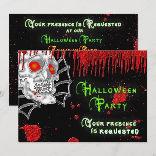 ONDERPARTIJINVITATIE - SKELETON KAART (Voorkant / Achterkant)