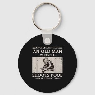 Onderschat een oude man schiet pool in de jaren ze sleutelhanger