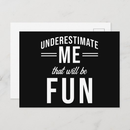 Onderschat me dat het leuk zal zijn briefkaart (Voorkant / Achterkant)