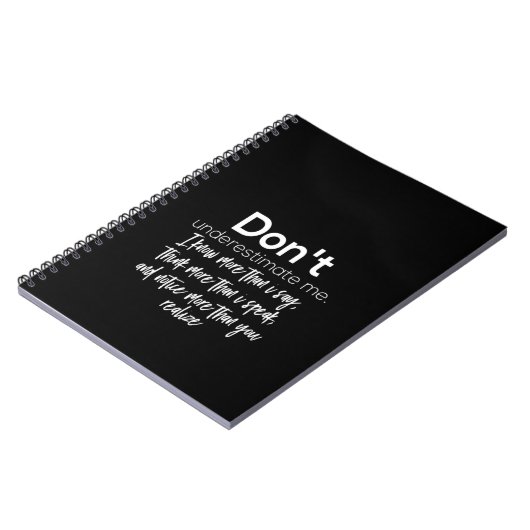 Onderschat me niet notitieboek (Linkerzijde)