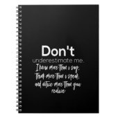 Onderschat me niet notitieboek (Voorkant)