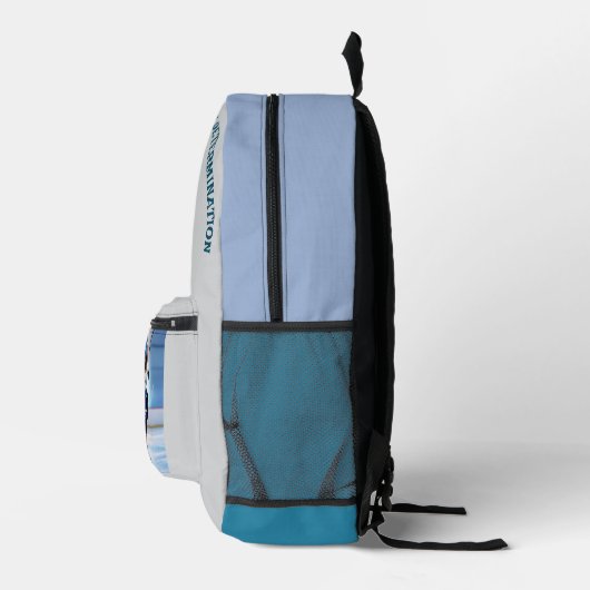 Onderschat nooit.. bedrukte rugzak (Rechts)