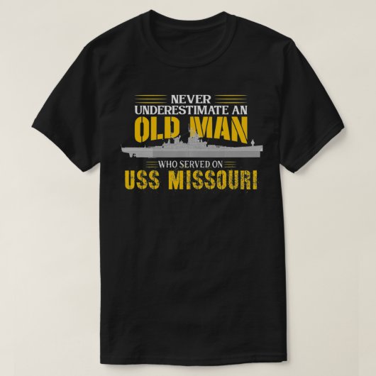 Onderschat nooit de Amerikaanse Missouri BB-63 sla T-shirt (Design voorkant)