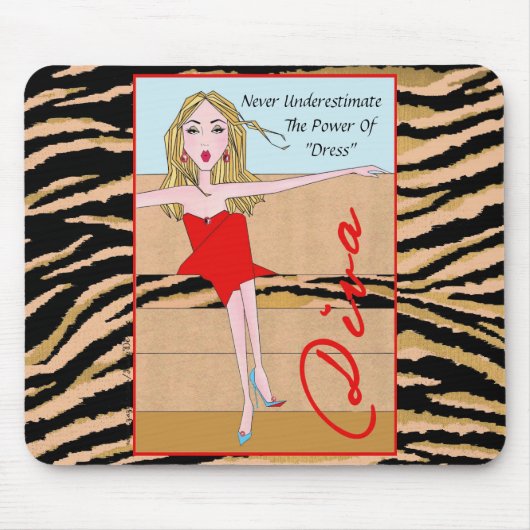 "Onderschat nooit de kracht van de dress!" Muismat (Voorkant)