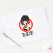 Onderschat nooit de kracht van echt domme mensen ronde sticker (Envelop)