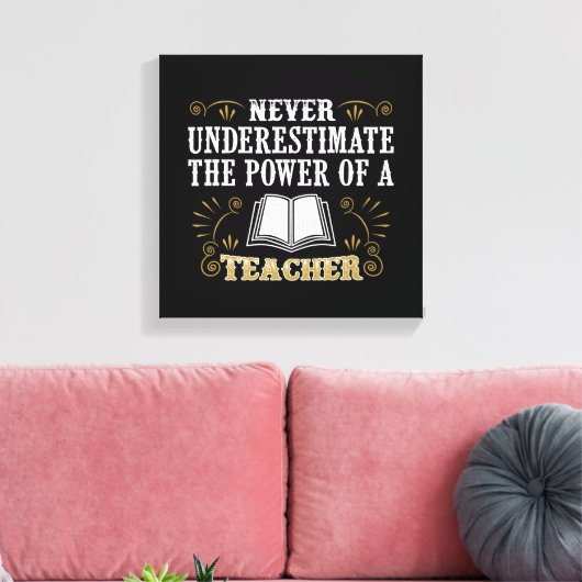 Onderschat nooit de kracht van een leraar canvas afdruk (Insitu (Woonkamer))