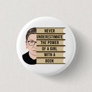 Onderschat nooit de kracht van een meisje ronde button 3,2 cm