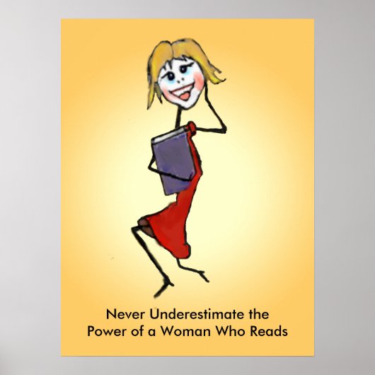 Onderschat nooit de kracht van een vrouw die leest poster (Voorkant)