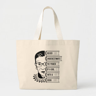 Onderschat nooit de kracht van meisjes met boek grote tote bag