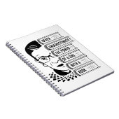 Onderschat nooit de kracht van meisjes met boek notitieboek (Rechterzijde)