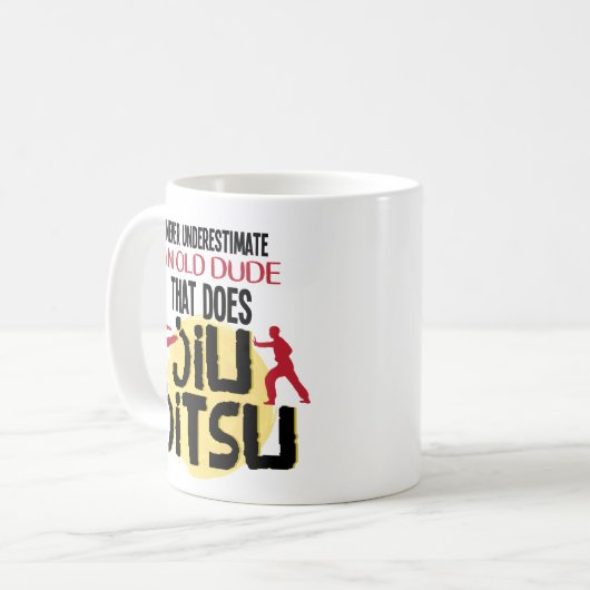 Onderschat nooit de Mok van Old guy Jiu Jitsu Coff (Voorkant links)