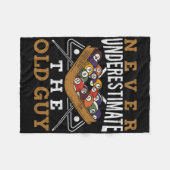 Onderschat nooit de old guy retro pool biljarten fleece deken (Voorkant (Horizontaal))