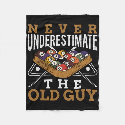 Onderschat nooit de old guy retro pool biljarten fleece deken (Voorkant)