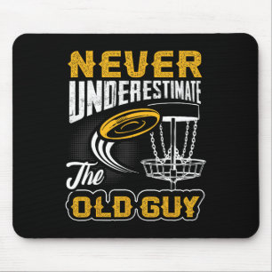 Onderschat nooit de oude man Funny Disc Golf Fr Muismat