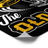 Onderschat nooit de oude man Grappige Disc Golf Fr Poster (Hoek)