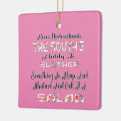 Onderschat nooit de salade in het zuiden keramisch ornament (Links)