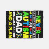 Onderschat nooit een autisme vader - autisme Aware Fleece Deken (Voorkant (Horizontaal))